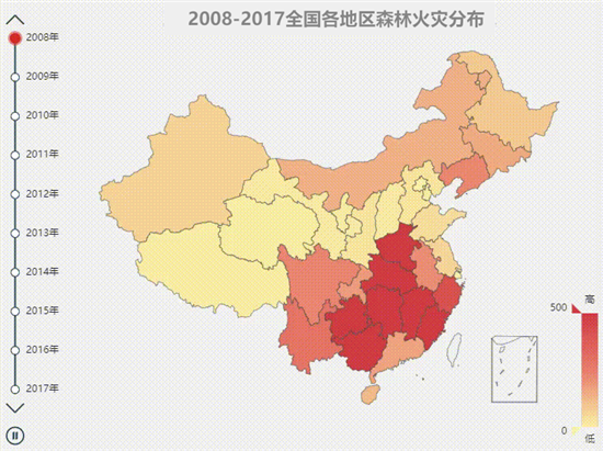 来源：《中国林业年鉴》2008-2017年森林火灾情况统计